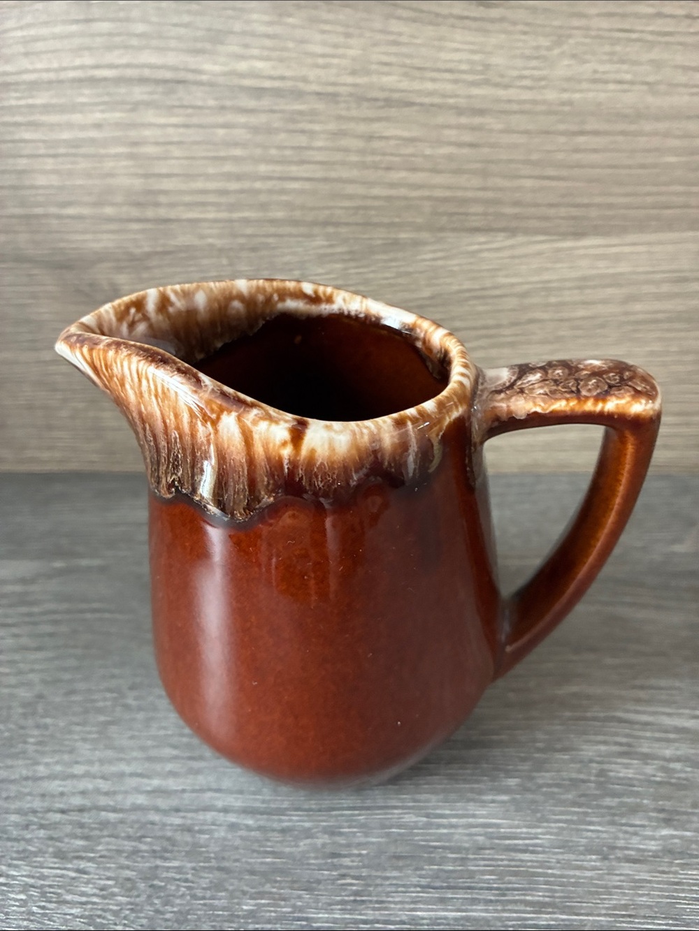Vintage Kathy Kale Stoneware
Creamer Brown Drip Glaze
Pottery Pitcher